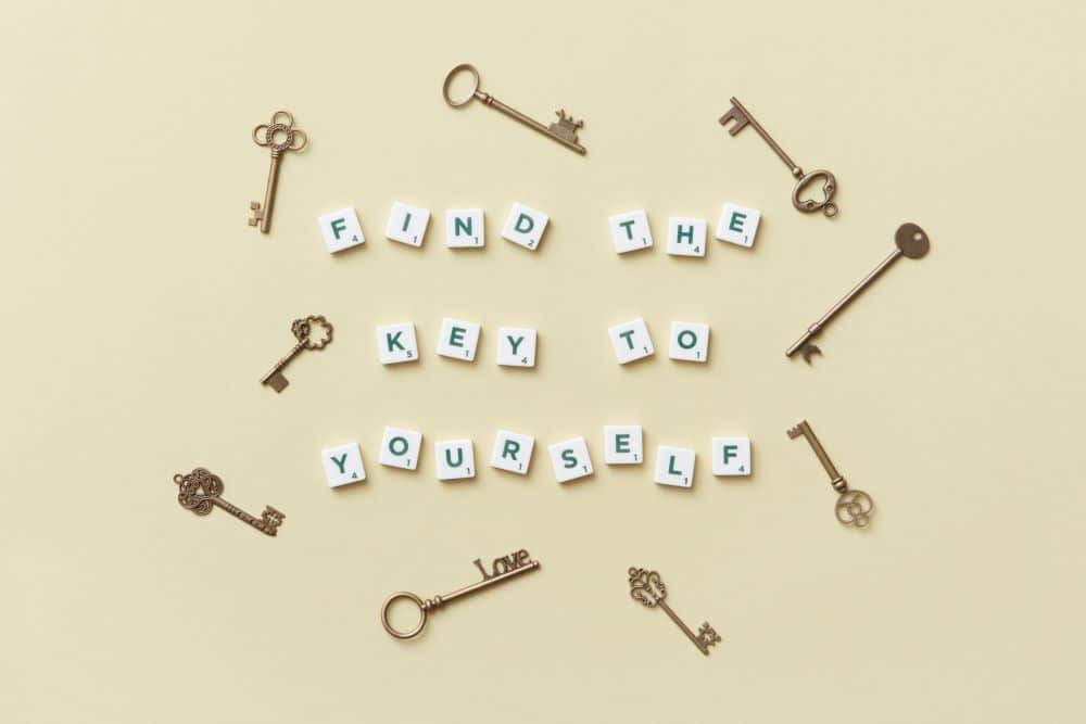 Consciousness Shift - letters spell "find the key to yourself"